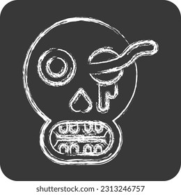 Icon Bones. related to Halloween symbol. chalk Style. simple design editable. simple illustration