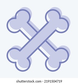 Icon Bones. suitable for Halloween symbol. two tone style. simple design editable. design template vector. simple illustration