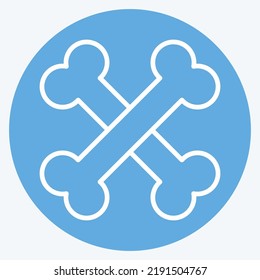 Symbolknochen. geeignet für Halloween-Symbol. Blauer Augenstil. einfaches Design bearbeitbar. Designvorlage, Vektor. einfache Abbildung