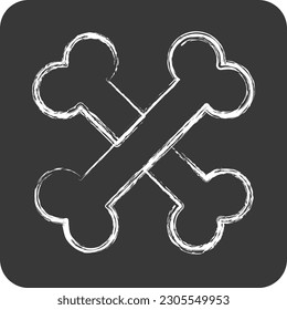 Icon Bones. suitable for Halloween symbol. chalk Style. simple design editable. design template vector