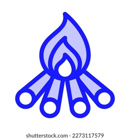 Icon bonfire, Camp fire, Holyday. editable file and color.