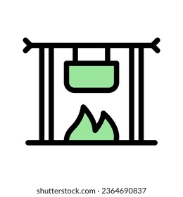 icon bonfire cook, editable file