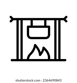 icon bonfire cook, editable file