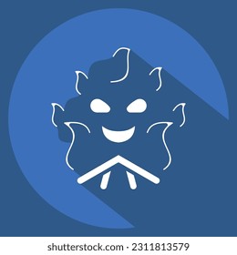 Icon Bonfire. related to Halloween symbol. long shadow style. simple design editable. simple illustration