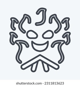 Icon Bonfire. related to Halloween symbol. line style. simple design editable. simple illustration