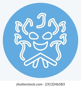 Icon Bonfire. related to Halloween symbol. blue eyes style. simple design editable. simple illustration