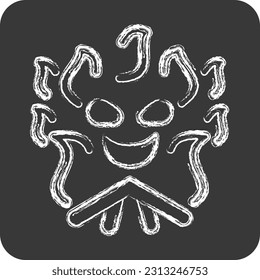 Icon Bonfire. related to Halloween symbol. chalk Style. simple design editable. simple illustration