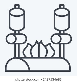 Icon Bonfire. related to Picnic symbol. line style. simple design editable. simple illustration