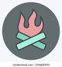 Fuego de iconos. adecuado para el símbolo House. estilo mate de color. diseño simple editable. vector de plantilla de diseño. ilustración simple