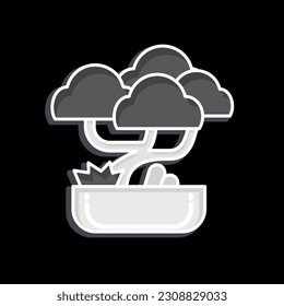 Icon Bonsai. related to Chinese New Year symbol. glossy style. simple design editable