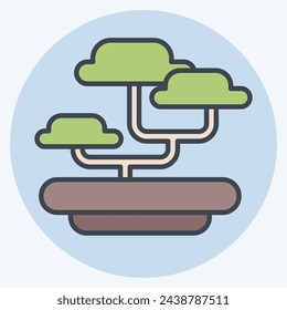 Icon Bonsai. related to Japan symbol. color mate style. simple design illustration.