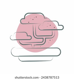 Icon Bonsai. related to Japan symbol. Color Spot Style. simple design illustration.