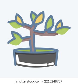 Icon Bonsai. suitable for Garden symbol. doodle style. simple design editable. design template vector. simple illustration