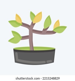 Icon Bonsai. suitable for Garden symbol. flat style. simple design editable. design template vector. simple illustration