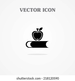 Icon Of Book With Apple