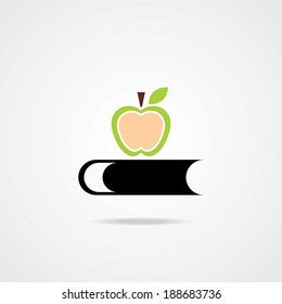 Icon of Book With Apple. Eps-10.