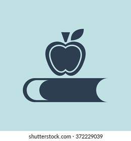 Icon of Book & Apple. EPS-10.