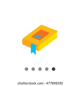 Icon of book with blue bookmark