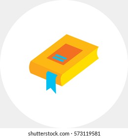 Icon of book with blue bookmark