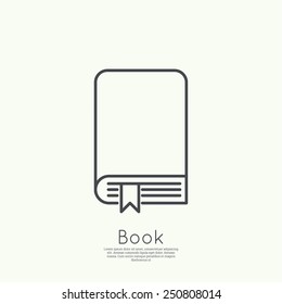 Icon book with bookmark. 