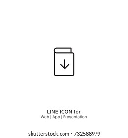 Icon Book dowload graphic design single icon vector