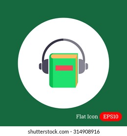 Icon of book with headphones