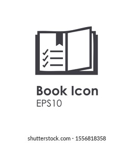 Icon of a book. Image of an annotation book. Dictionary.
