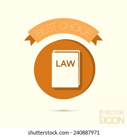 icon book of the law. set of laws. symbol of justice
