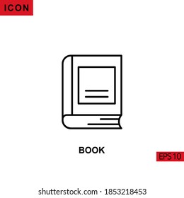 Libro de iconos. Colección de símbolos de iconos de esquema, línea o vector lineal para el concepto móvil y el diseño de aplicaciones web.