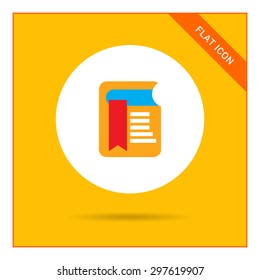 Icon of book with red bookmark