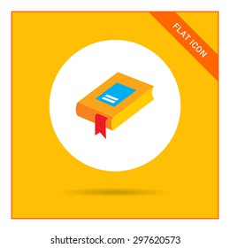 Icon of book with red bookmark