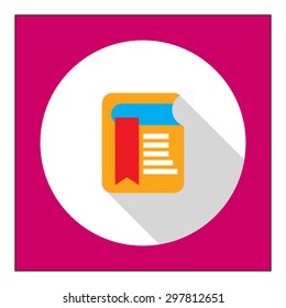 Icon of book with red bookmark