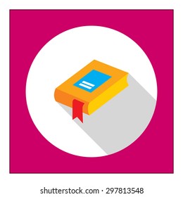 Icon of book with red bookmark