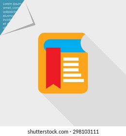 Icon of book with red bookmark
