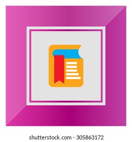Icon of book with red bookmark