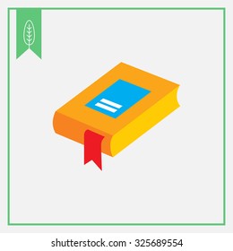 Icon of book with red bookmark
