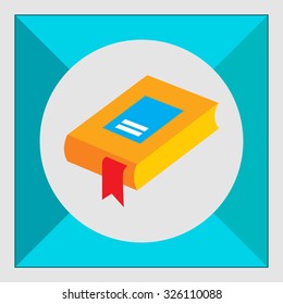 Icon of book with red bookmark