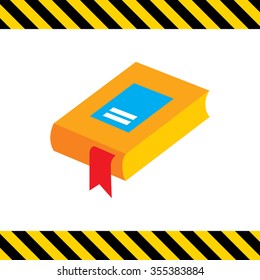 Icon of book with red bookmark