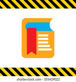 Icon of book with red bookmark