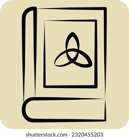 Icon Book. related to Celtic symbol. hand drawn style. simple design editable. simple illustration
