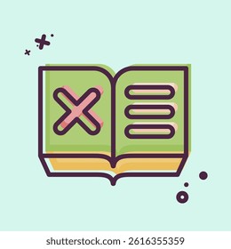 Icon Book. related to Exclamation symbol. MBE style. design editable