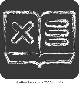 Icon Book. related to Exclamation symbol. chalk Style. design editable