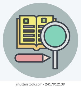 Icon Book. related to Hipster symbol. color mate style. simple design editable. simple illustration