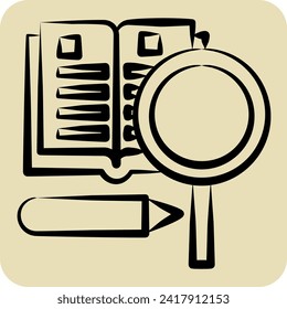Icon Book. related to Hipster symbol. hand drawn style. simple design editable. simple illustration