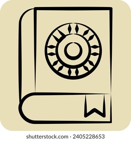 Icon Book. related to Horoscope symbol. hand drawn style. simple design editable. simple illustration
