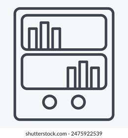 Icon Book Shelf. related to Book symbol. line style. simple design illustration