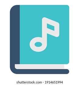 icon book to study music using flat style and blue color dominate