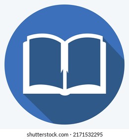 Icon Book. suitable for Wedding symbol. long shadow style. simple design editable. design template vector. simple symbol illustration