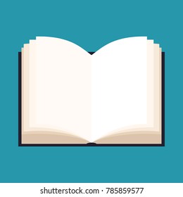 Icon book; vector illustration. The book with open pages.