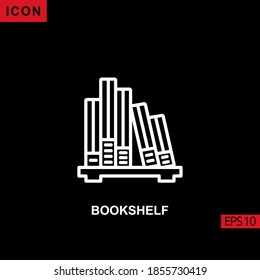 Icon book vector on black background. Illustration line, linear, outline and lineal icon for graphic, print media interfaces and web design.